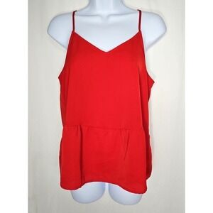 Olive & Oak Women's Red Peplum Lightweight Tank Top Size Medium NWT